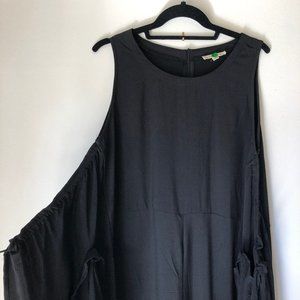 Grade & Gather, Black Tank Jumpsuit w/Apron-Front